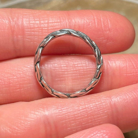 Rope Chain 925 Sterling Silver Band Ring - Picture 10 of 15
